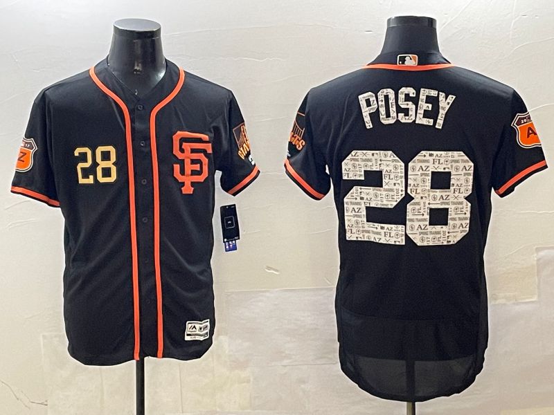 Men San Francisco Giants #28 Posey Black Fashion Elite 2025 Nike MLB Jersey style 5->san francisco giants->MLB Jersey